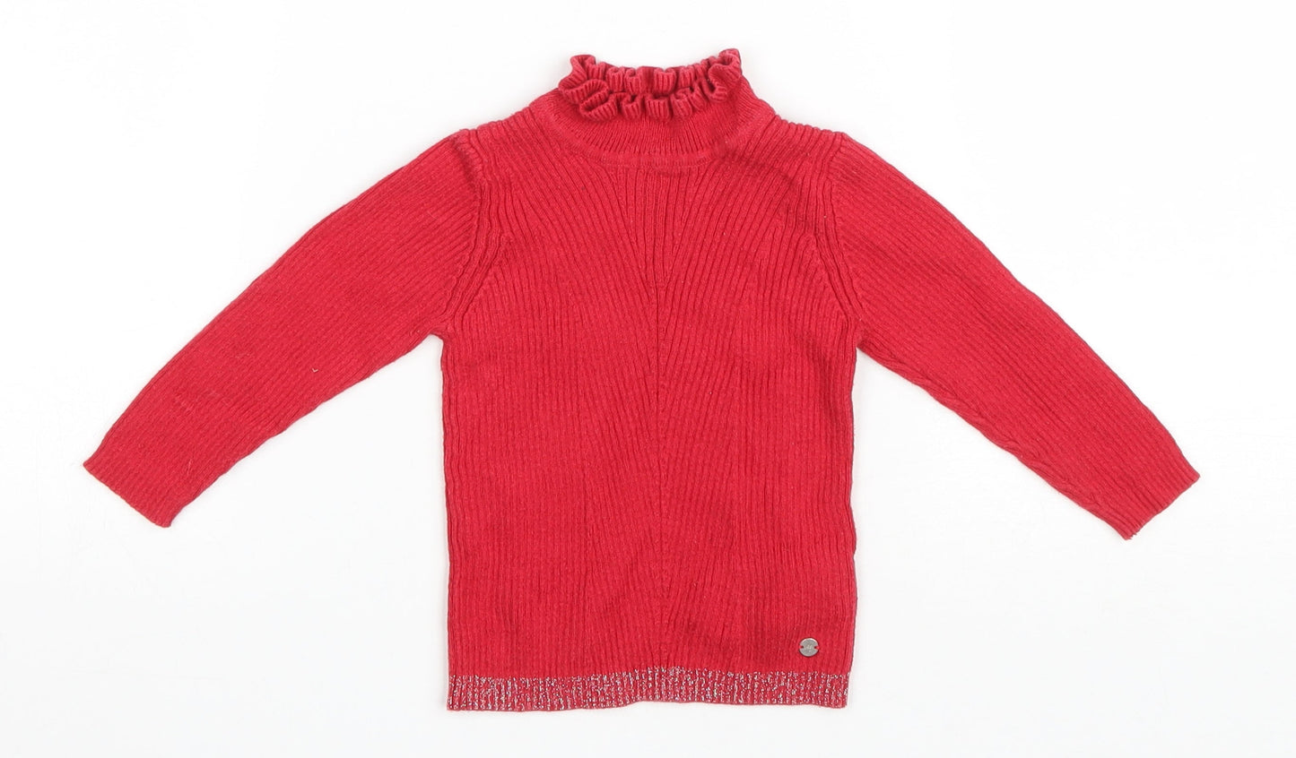 Mothercare Baby Red Cotton Basic T-Shirt Size 3-6 Months High Neck Pullover