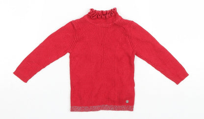 Mothercare Baby Red Cotton Basic T-Shirt Size 3-6 Months High Neck Pullover
