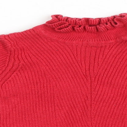 Mothercare Baby Red Cotton Basic T-Shirt Size 3-6 Months High Neck Pullover
