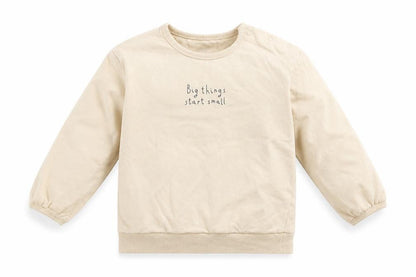 George Baby Beige Basic T-Shirt Size 12-18 Months Round Neck Snap - Big Things Start Small