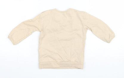 George Baby Beige Basic T-Shirt Size 12-18 Months Round Neck Snap - Big Things Start Small