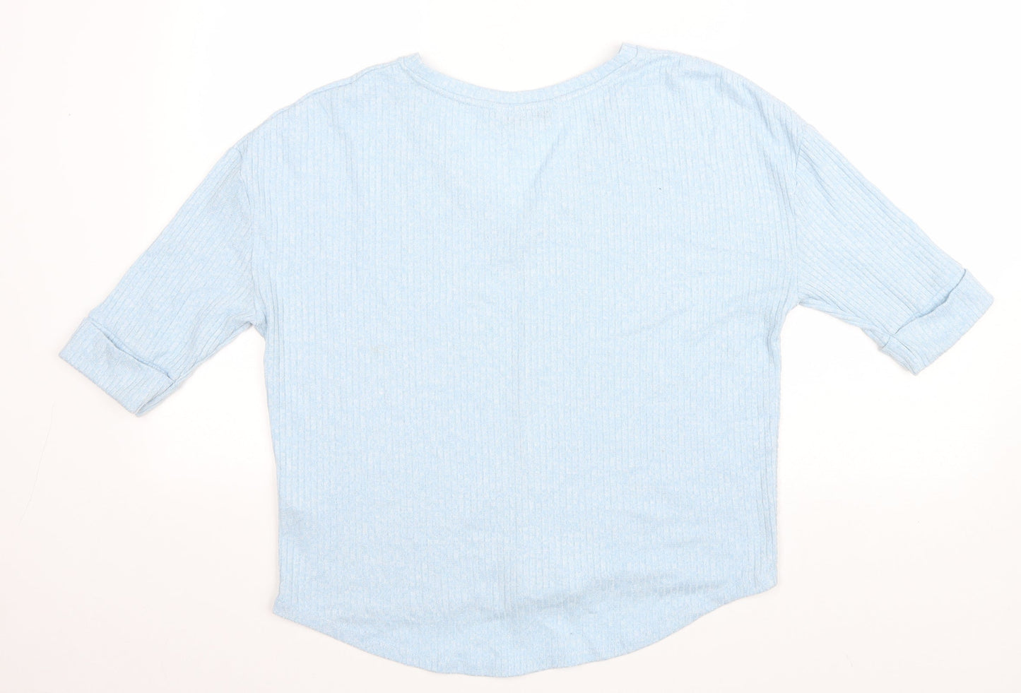 TU Womens Blue V-Neck Viscose Pullover Jumper Size 12