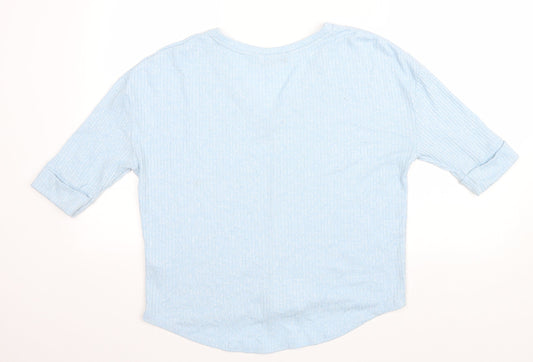 TU Womens Blue V-Neck Viscose Pullover Jumper Size 12