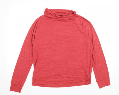 NEXT Womens Red Polyester Basic T-Shirt Size 12 Roll Neck