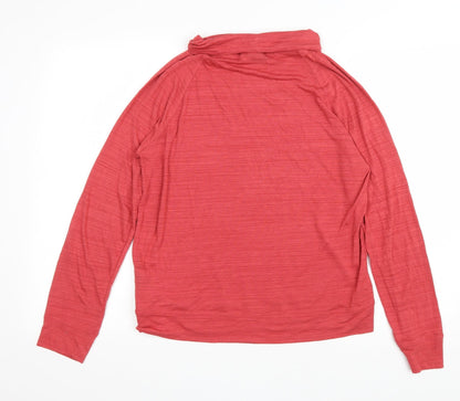 NEXT Womens Red Polyester Basic T-Shirt Size 12 Roll Neck