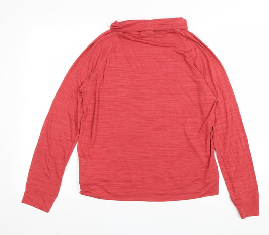 NEXT Womens Red Polyester Basic T-Shirt Size 12 Roll Neck