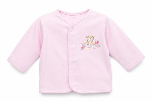 Just Too Cute Baby Pink Cotton Cardigan Jumper Size 0-3 Months Snap - Little one
