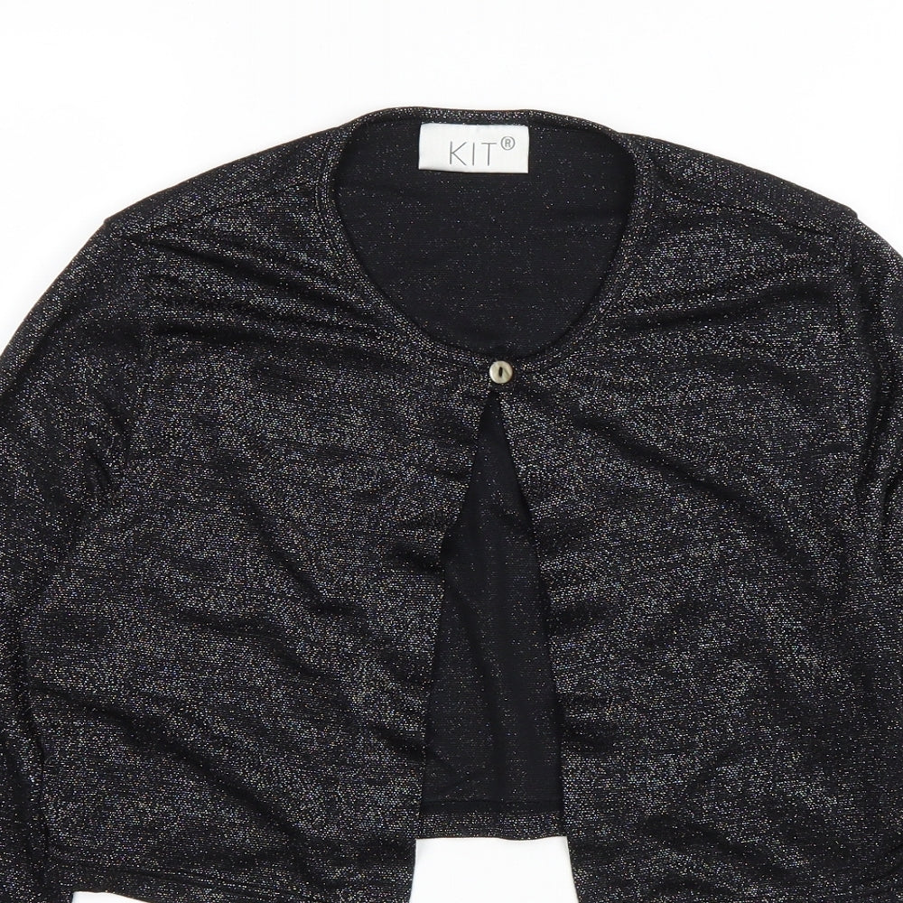 Kit Womens Silver Scoop Neck Polyamide Shrug Jumper Size 12