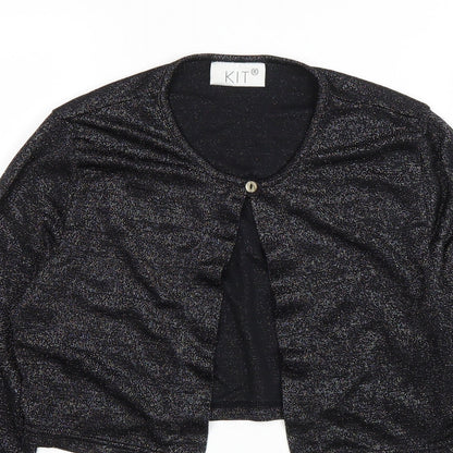 Kit Womens Silver Scoop Neck Polyamide Shrug Jumper Size 12