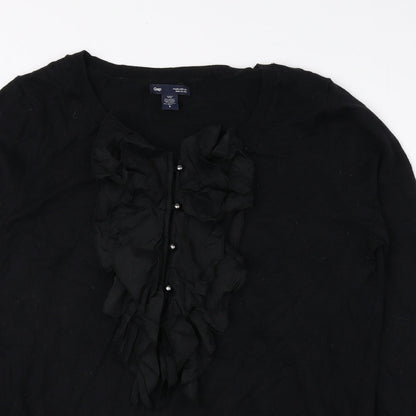 Gap Womens Black Round Neck Cotton Pullover Jumper Size L