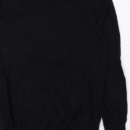 Gap Womens Black Round Neck Cotton Pullover Jumper Size L