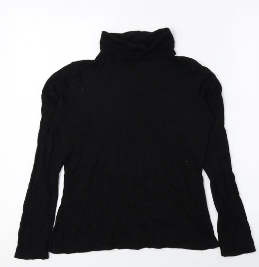 Boohoo Womens Black Roll Neck Viscose Pullover Jumper Size 8