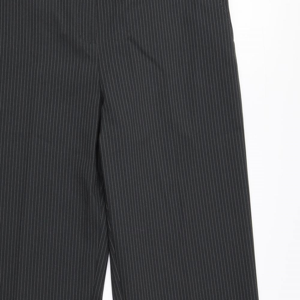 Editions Womens Grey Striped Polyester Dress Pants Trousers Size 12 L29.5 in Regular Zip