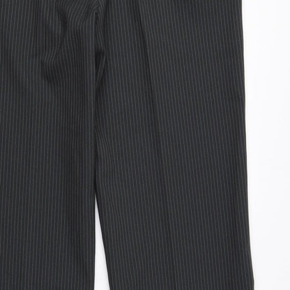 Editions Womens Grey Striped Polyester Dress Pants Trousers Size 12 L29.5 in Regular Zip