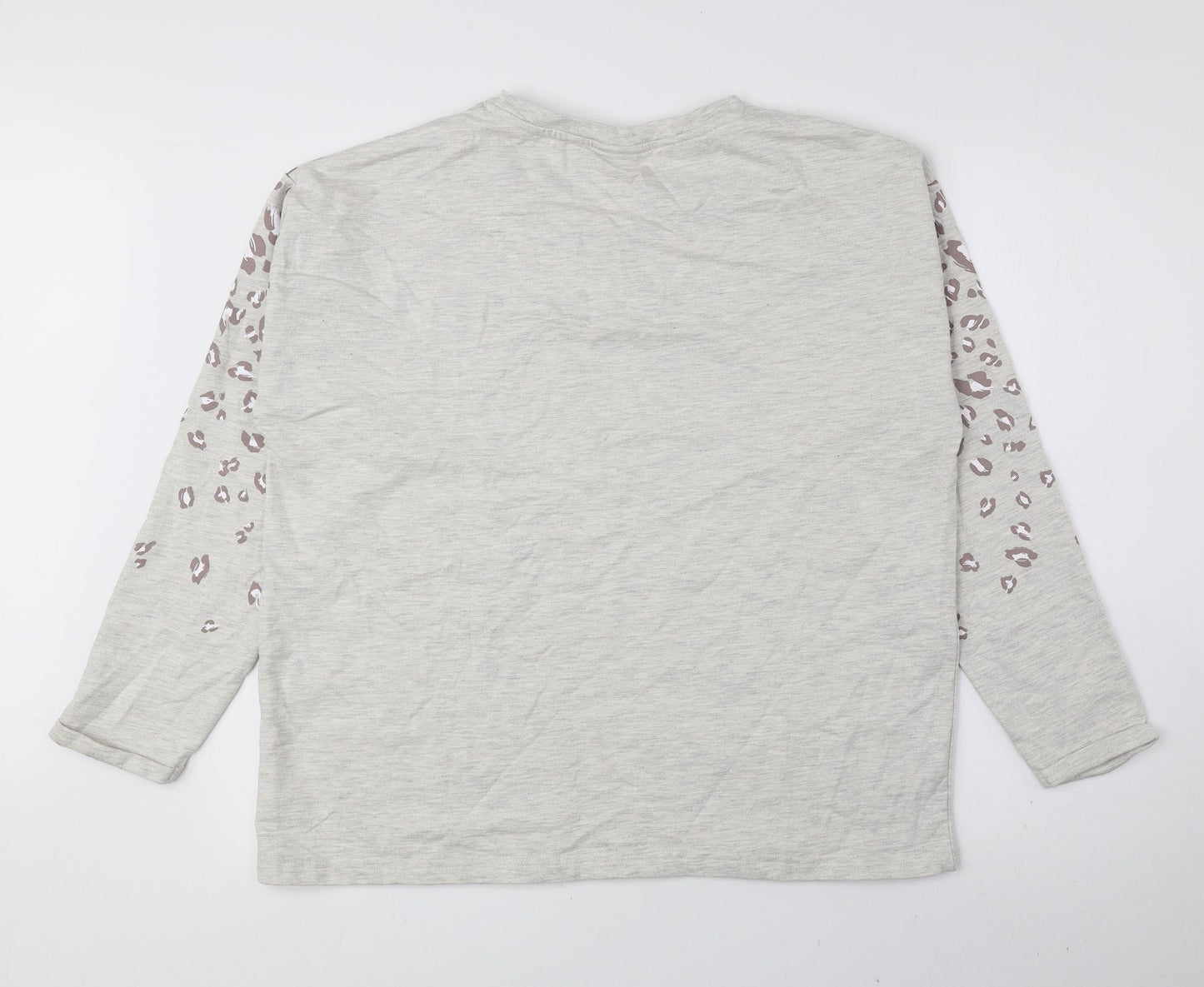 Damart Womens Multicoloured Round Neck Animal Print Cotton Pullover Jumper Size L - Leopard Print