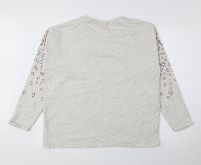 Damart Womens Multicoloured Round Neck Animal Print Cotton Pullover Jumper Size L - Leopard Print