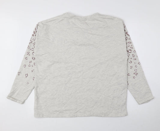 Damart Womens Multicoloured Round Neck Animal Print Cotton Pullover Jumper Size L - Leopard Print