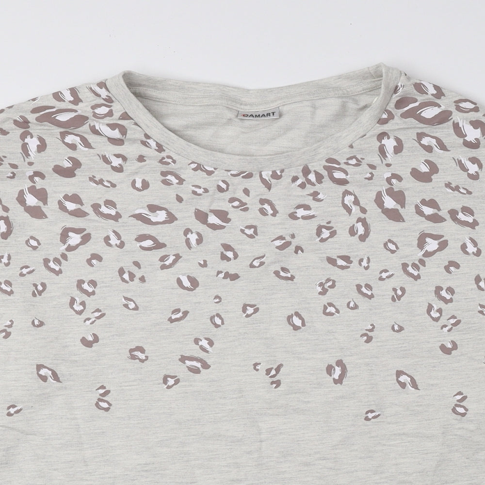 Damart Womens Multicoloured Round Neck Animal Print Cotton Pullover Jumper Size L - Leopard Print