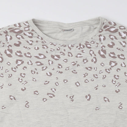 Damart Womens Multicoloured Round Neck Animal Print Cotton Pullover Jumper Size L - Leopard Print