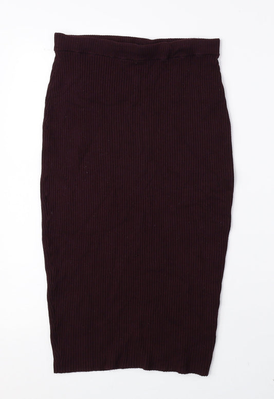 H&M Womens Red Polyester Peasant Skirt Size S