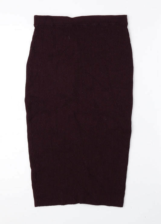 H&M Womens Red Polyester Peasant Skirt Size S