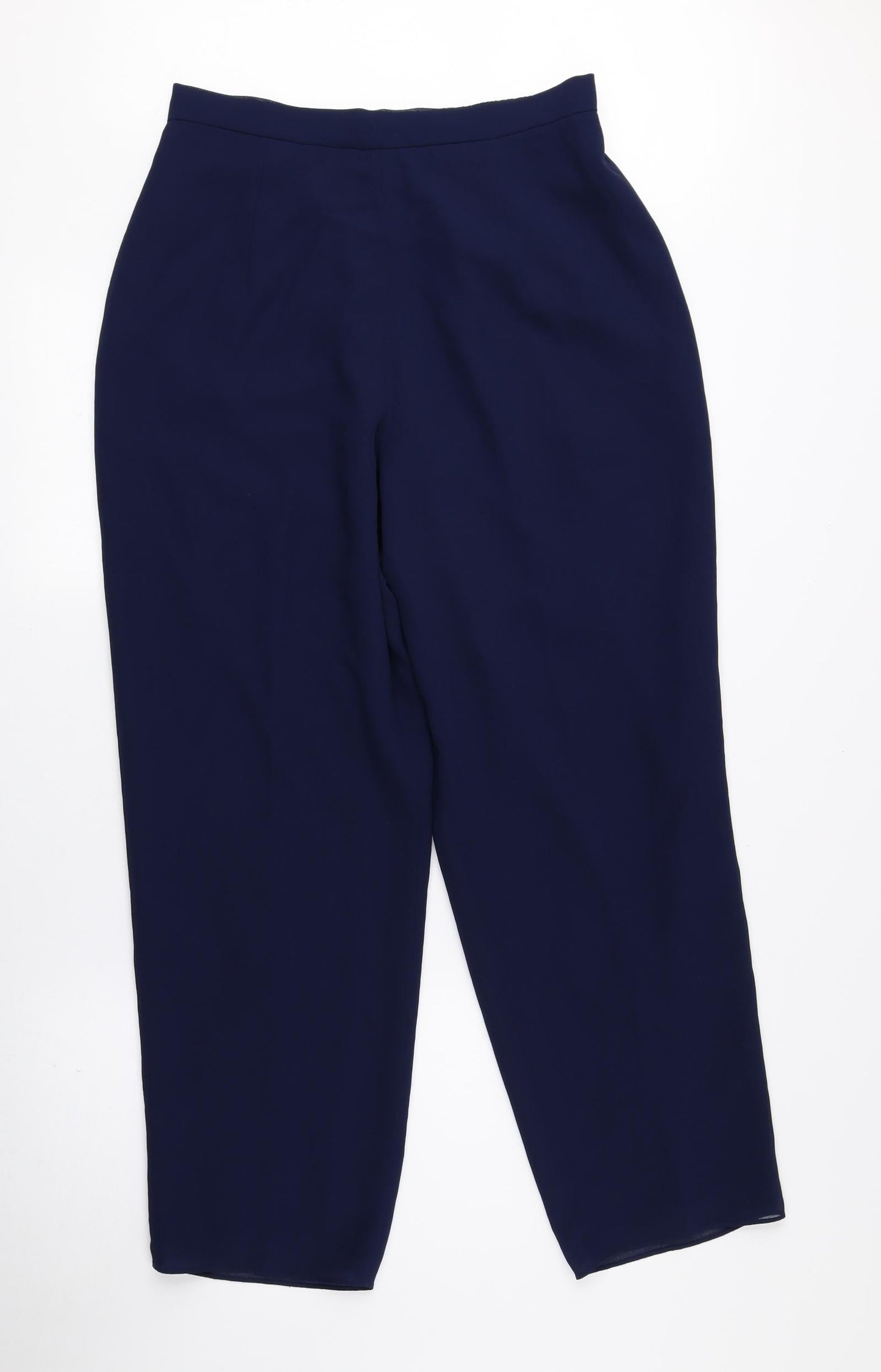 R&M Richards Womens Blue Acetate Trousers Size 12 L26 in Regular Zip