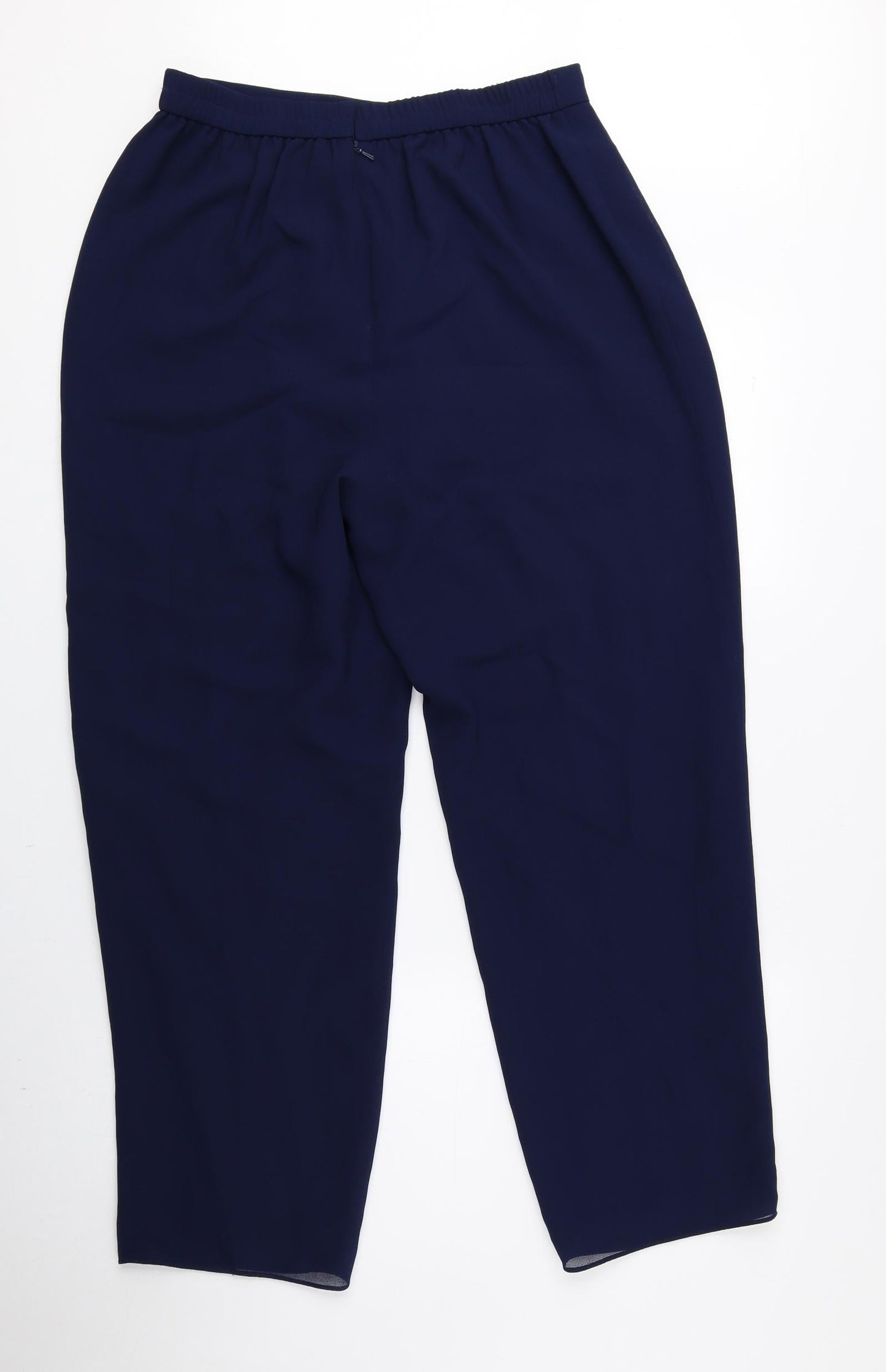 R&M Richards Womens Blue Acetate Trousers Size 12 L26 in Regular Zip