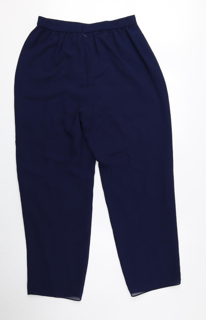 R&M Richards Womens Blue Acetate Trousers Size 12 L26 in Regular Zip