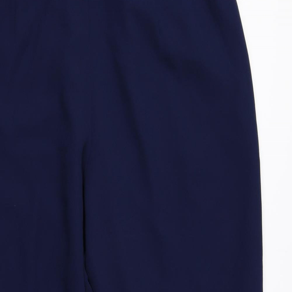 R&M Richards Womens Blue Acetate Trousers Size 12 L26 in Regular Zip