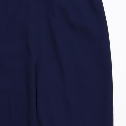 R&M Richards Womens Blue Acetate Trousers Size 12 L26 in Regular Zip