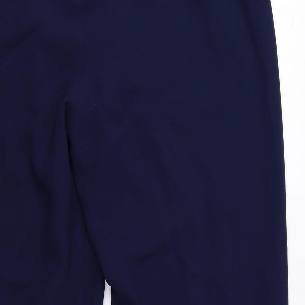 R&M Richards Womens Blue Acetate Trousers Size 12 L26 in Regular Zip