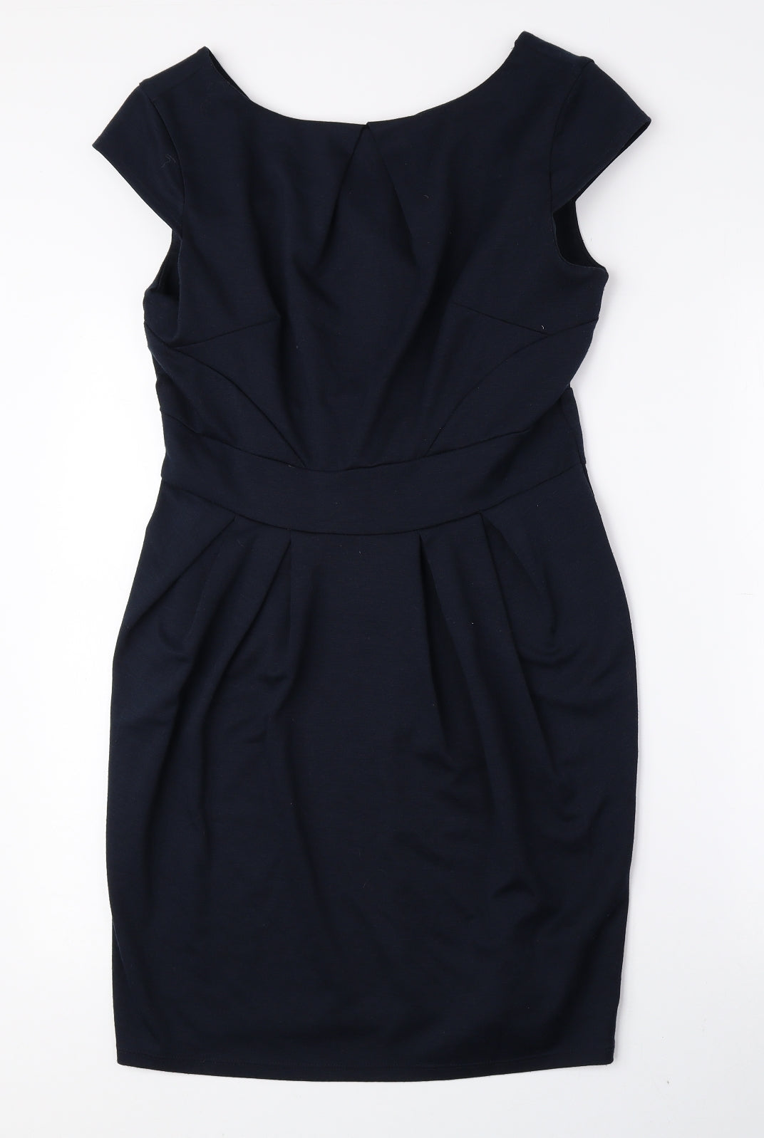 Dorothy Perkins Womens Blue Polyester Fit & Flare Size 12 Boat Neck Pullover