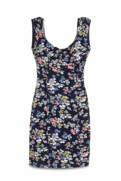 French Connection Womens Multicoloured Floral Viscose Mini Size 8 V-Neck Pullover