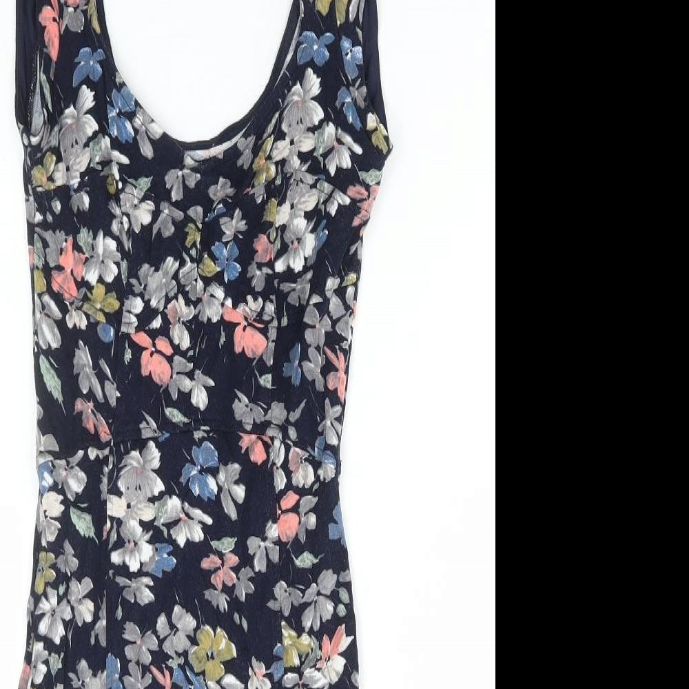 French Connection Womens Multicoloured Floral Viscose Mini Size 8 V-Neck Pullover