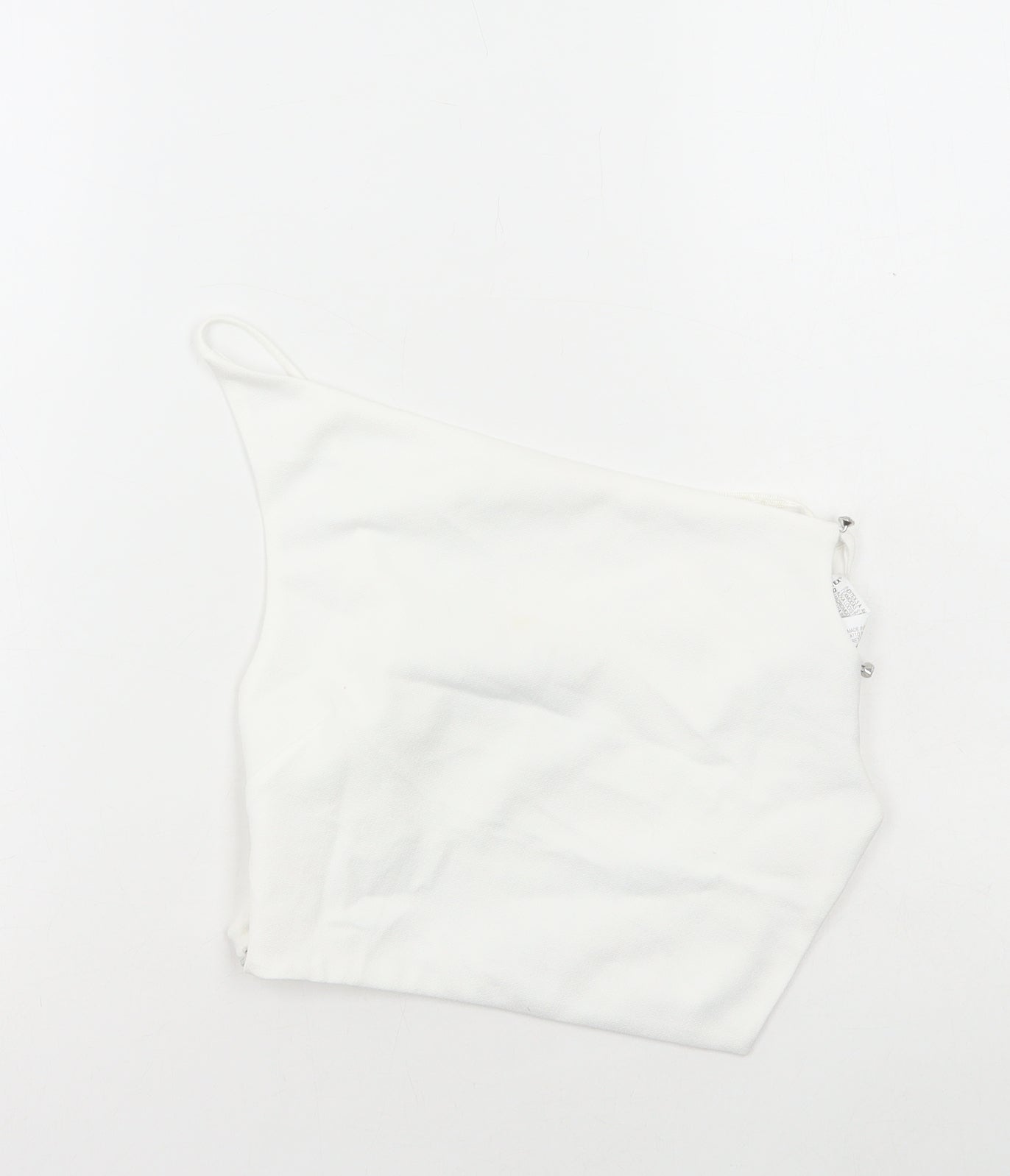 Womens UK Size S Zara White Cropped T-Shirt