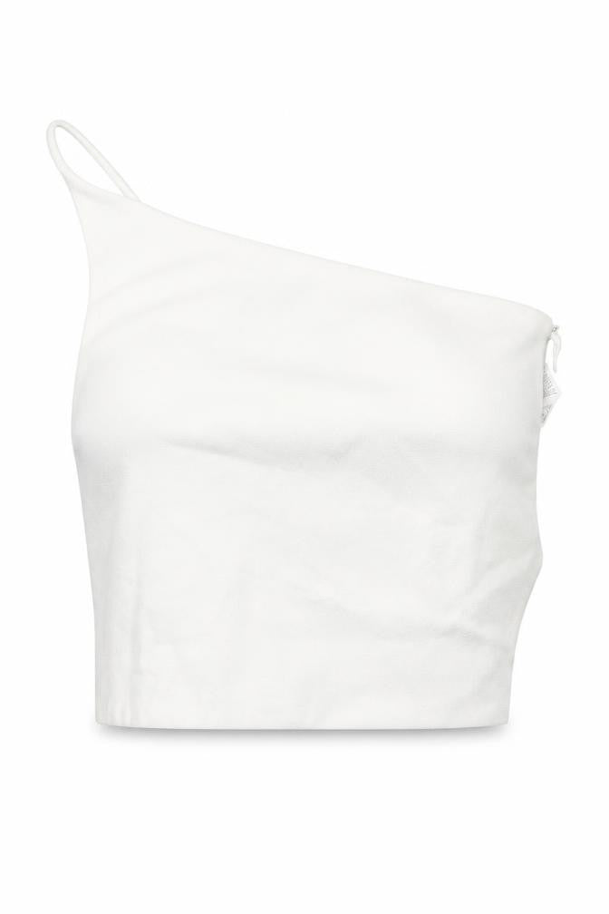 Womens UK Size S Zara White Cropped T-Shirt