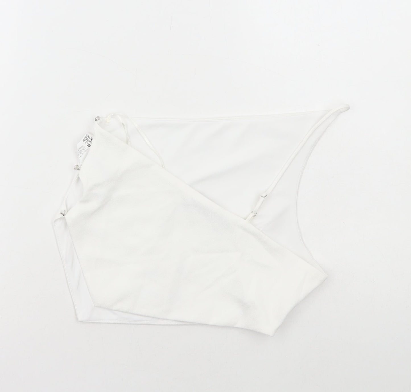 Womens UK Size S Zara White Cropped T-Shirt