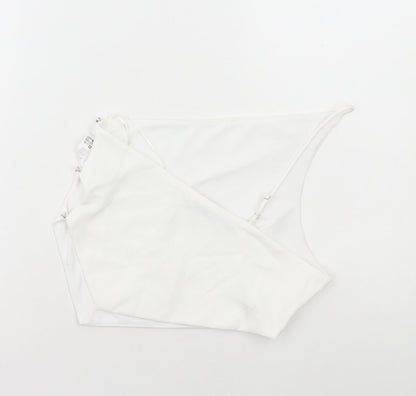 Womens UK Size S Zara White Cropped T-Shirt