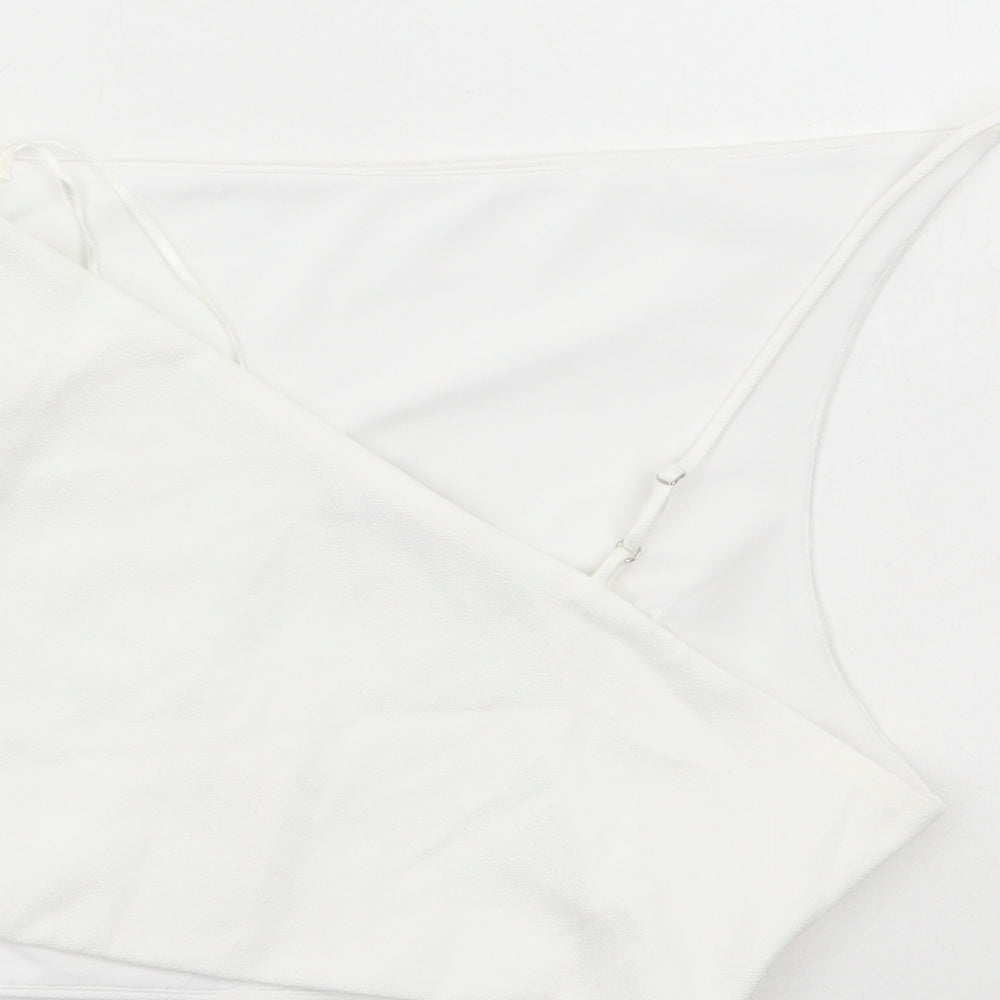 Womens UK Size S Zara White Cropped T-Shirt