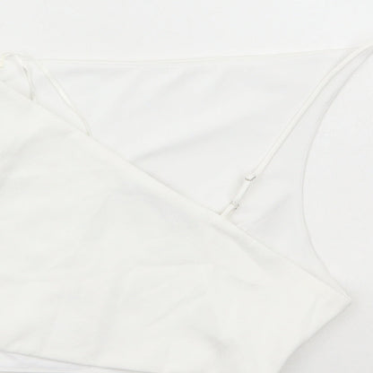 Womens UK Size S Zara White Cropped T-Shirt