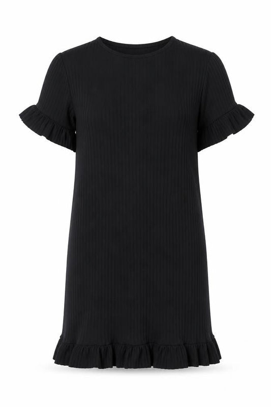 I SAW IT FIRST Womens Black Polyester A-Line Size 8 Round Neck Pullover - Ribbed