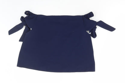 Womens UK Size 10 Topshop Blue Basic Blouse