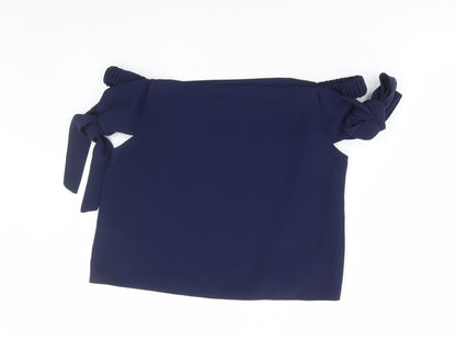 Womens UK Size 10 Topshop Blue Basic Blouse