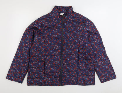 Womens UK Size L Anne De Lancay Blue Quilted Coat