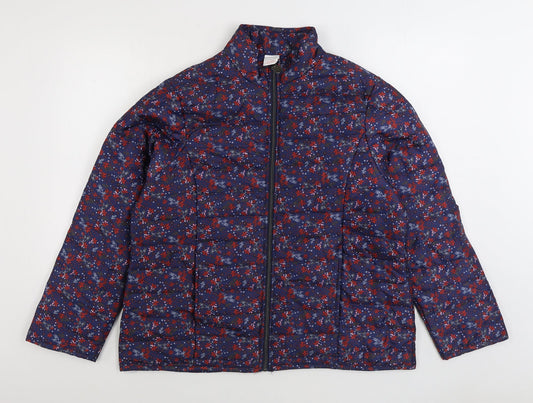 Womens UK Size L Anne De Lancay Blue Quilted Coat