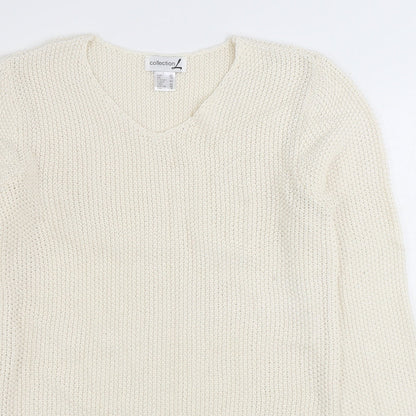 Womens UK Size 14 Collection White Pullover Jumper