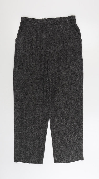 Sukhmani Womens Grey Polyester Trousers Size 10 L28 in Regular