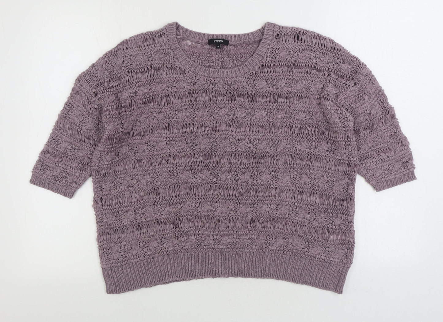 Womens UK Size 14 Papaya Purple Pullover Jumper