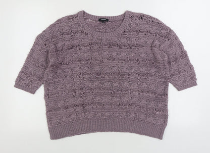 Womens UK Size 14 Papaya Purple Pullover Jumper