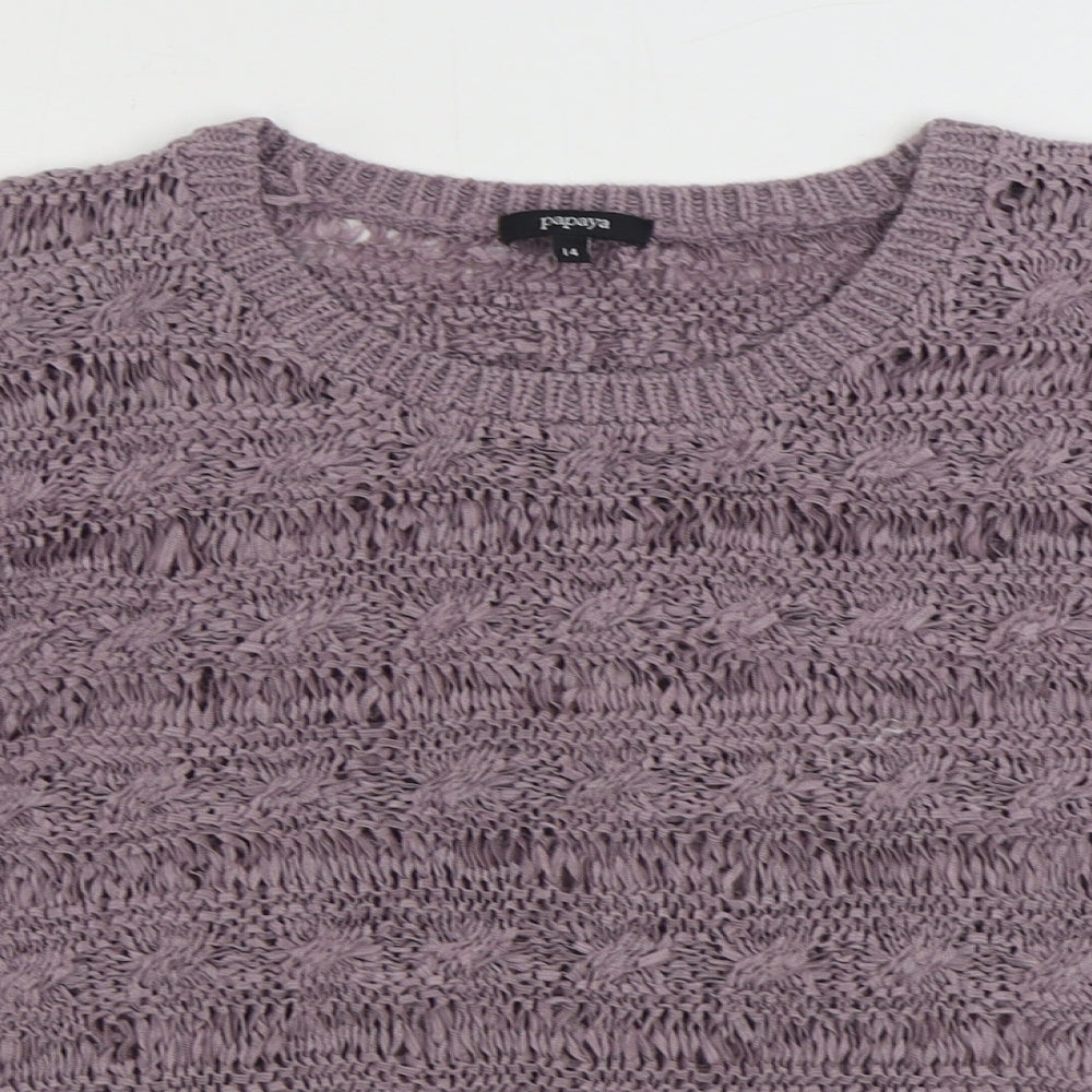Womens UK Size 14 Papaya Purple Pullover Jumper